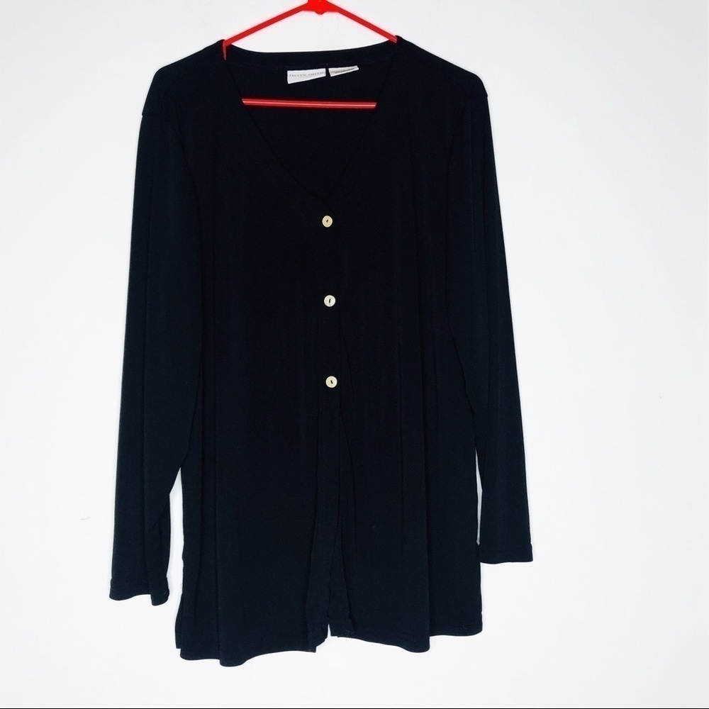 𝅺jaclyn SMITH Black buttoned down blouse